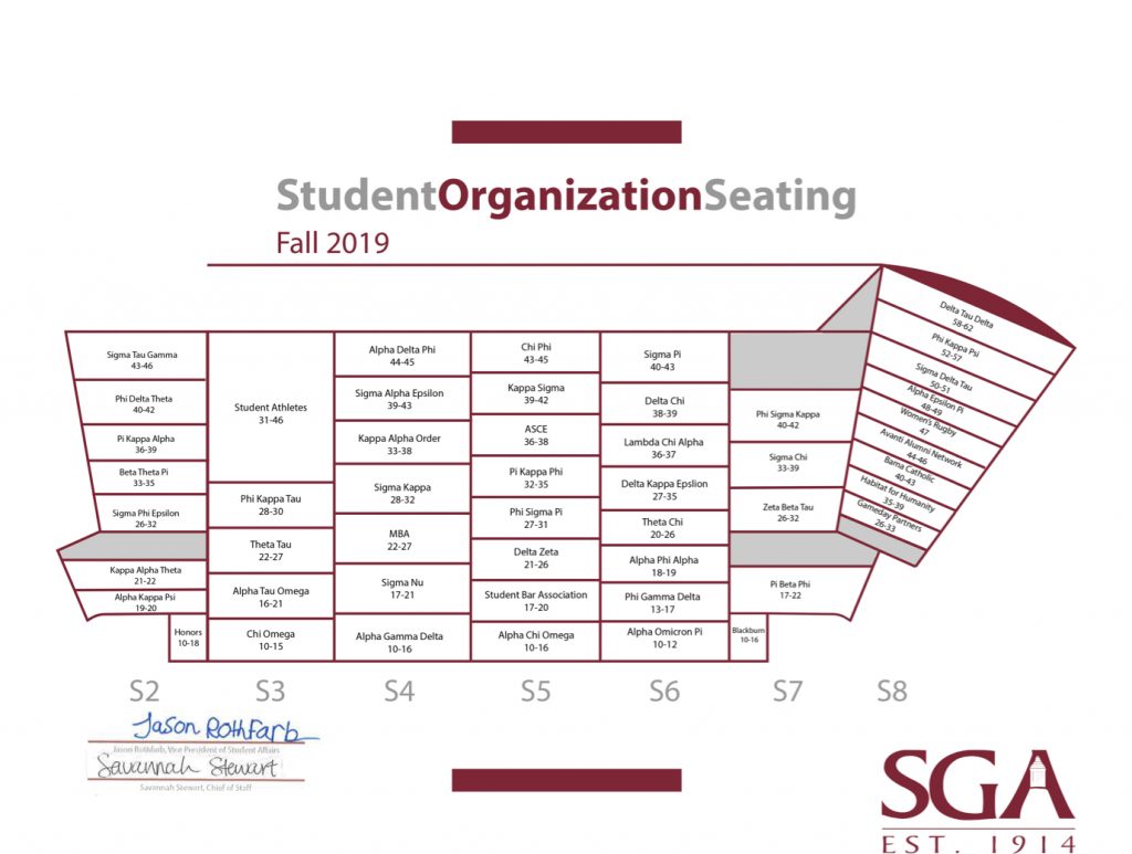 Student Org Seating chart